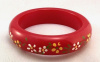 BB50 handprinted red bakelite bangle